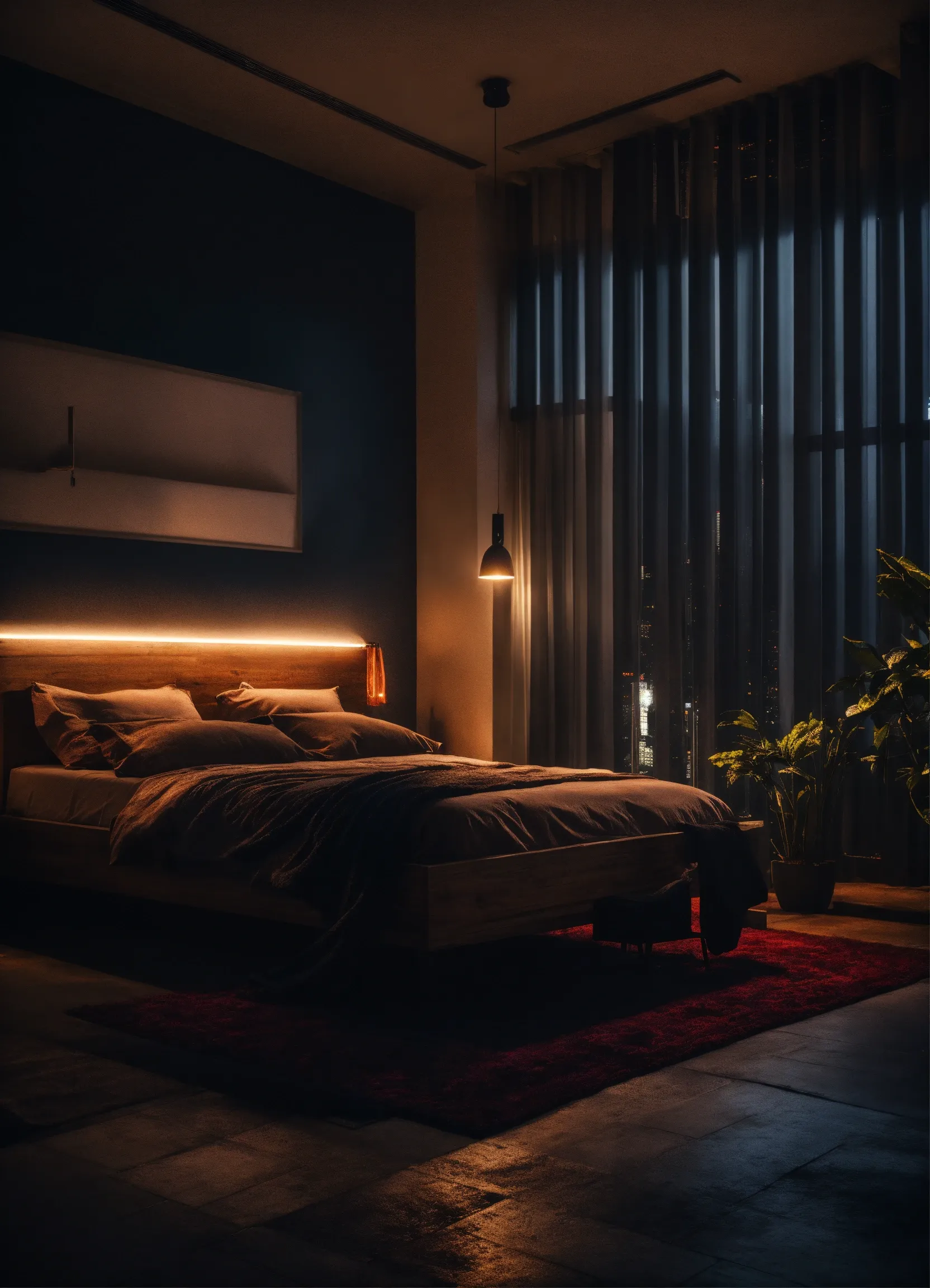 Floor-length curtains